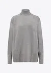 The Row Essentials Stepny Wool And Cashmere-blend Turtleneck Sweater In Gray