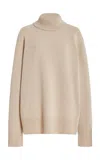 The Row Stepny Oversized Wool And Cashmere-blend Turtleneck Sweater In Neutral