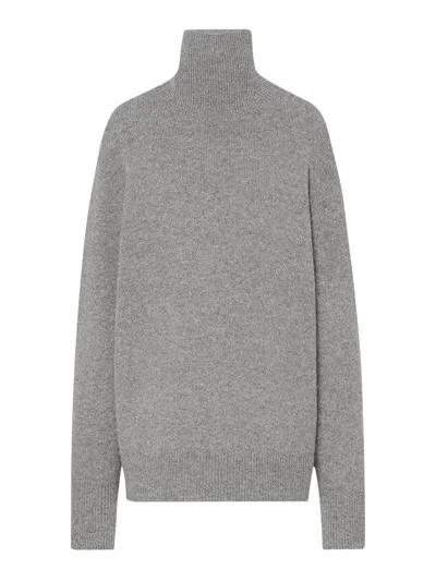 The Row Stepny Top In Wool And Cashmere In Gray