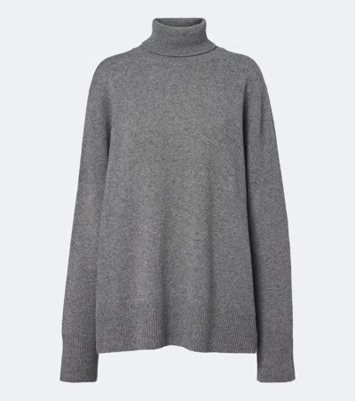 The Row Stepny Wool-blend Turtleneck Sweater In Gray