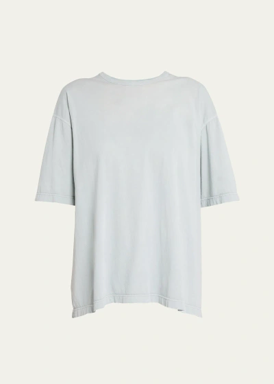 The Row Steven Relaxed Short Sleeve Top In Powder Blue