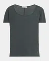 The Row Stilton Scoop-neck T-shirt In Gray