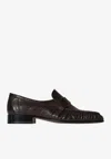 The Row Leather Loafers Block Heel Fringed Design In Brown