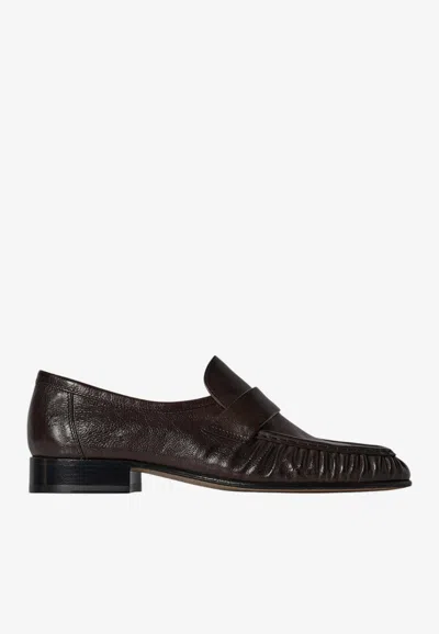 THE ROW STITCHED LEATHER LOAFERS