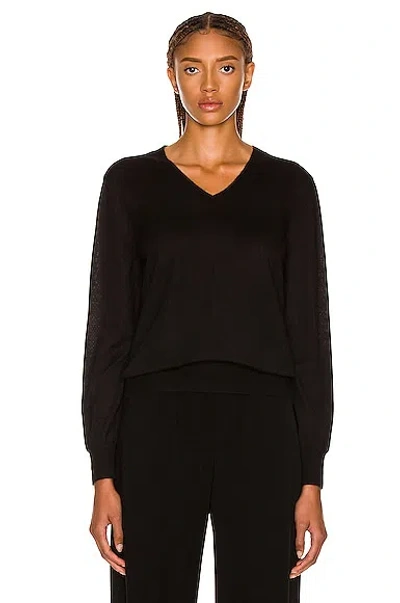 The Row Amherst Oversized Cashmere And Silk-blend Sweater In Black