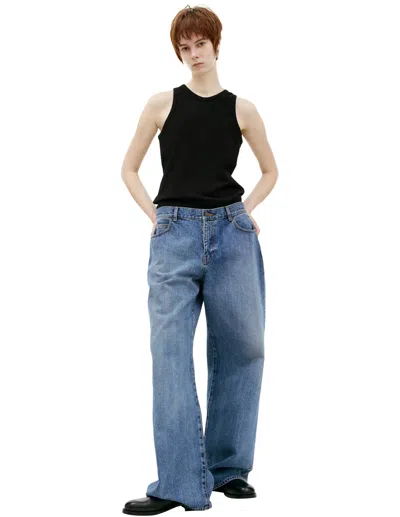 The Row Straight Cotton Jeans In Blue