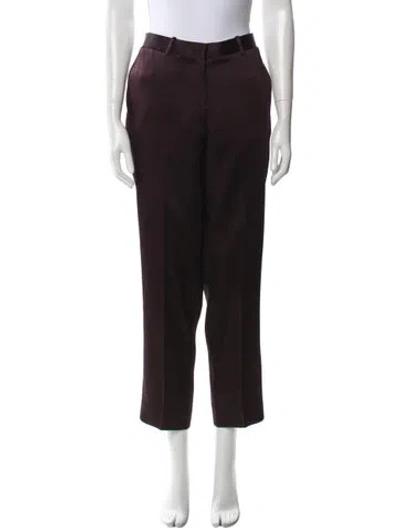 Pre-owned The Row Straight Leg Pants In Burgundy