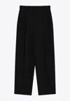 The Row Lilas Trousers In Black Wool And Linen