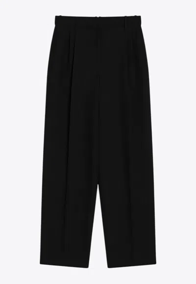 The Row Flame Cady Straight-leg Pants In Black