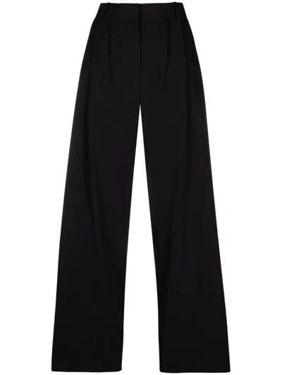 The Row High-waisted Wide-leg Trousers In Black