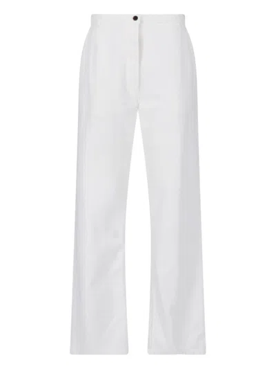 The Row Straight Pants In White