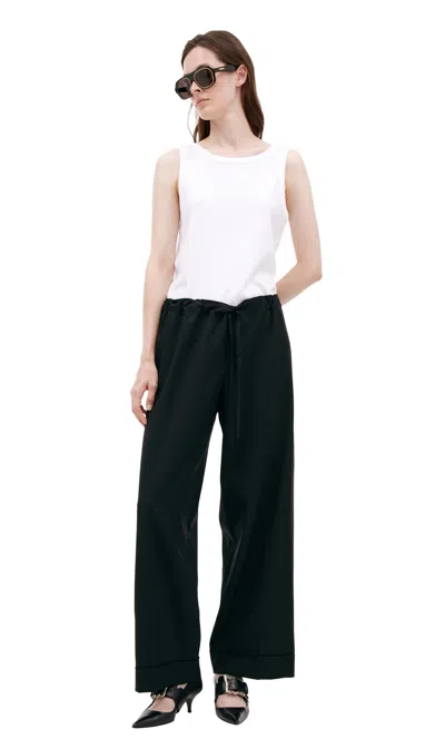 The Row Straight Trousers With Creases In Black