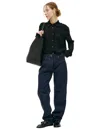 The Row Straight Wool Jeans In Navy Blue