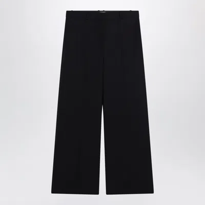 The Row Straightleg Lowrise Wool Gabardine Pants In Dark Navy In Blue