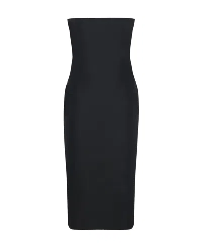 The Row Strapless And Calf Dress In Black