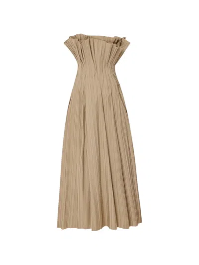 The Row Strapless Maxi Dress In Brown