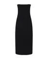 The Row Strapless Midi Dress In Black