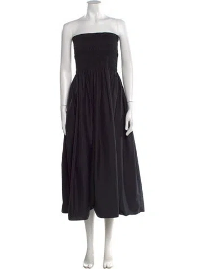 Pre-owned The Row Strapless Midi Length Dress In Black