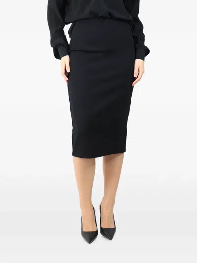 Pre-owned The Row Stretch Midi Pencil Skirt In Black