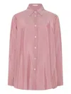 The Row Tansy Striped Silk Button-down Shirt In Pink