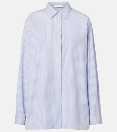 The Row Striped Cotton Shirt In Blue