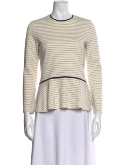 Pre-owned The Row Striped Crew Neck Top In Neutral