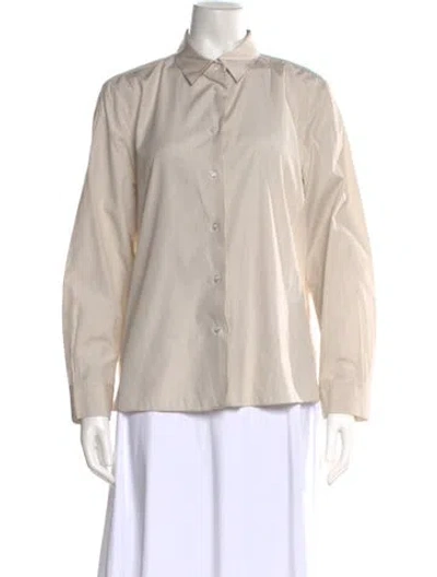 Pre-owned The Row Striped Long Sleeve Button-up Top In Neutral