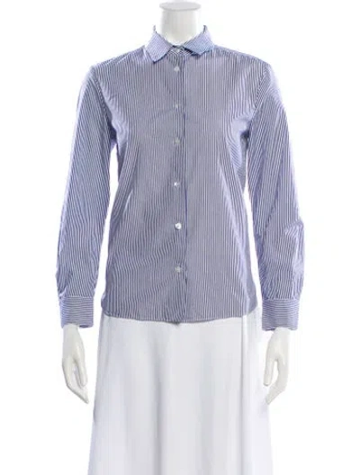 Pre-owned The Row Striped Long Sleeve Button-up Top In White