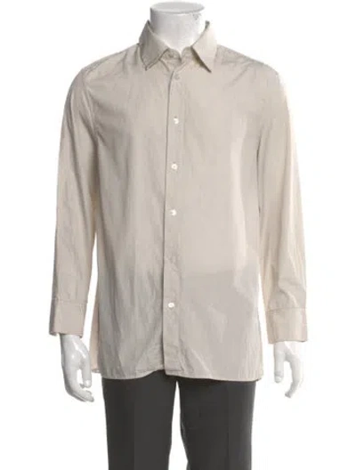 Pre-owned The Row Striped Long Sleeve Dress Shirt In Neutral