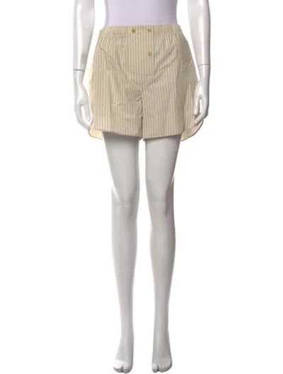 Pre-owned The Row Striped Mini Shorts In Neutrals