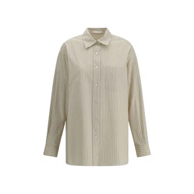 The Row Striped Nesson Shirt In Gray