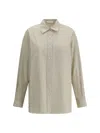 The Row Striped Nesson Shirt In Gray