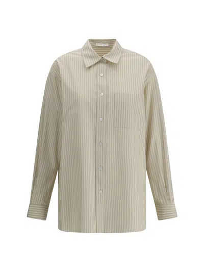The Row Striped Nesson Shirt In Gray