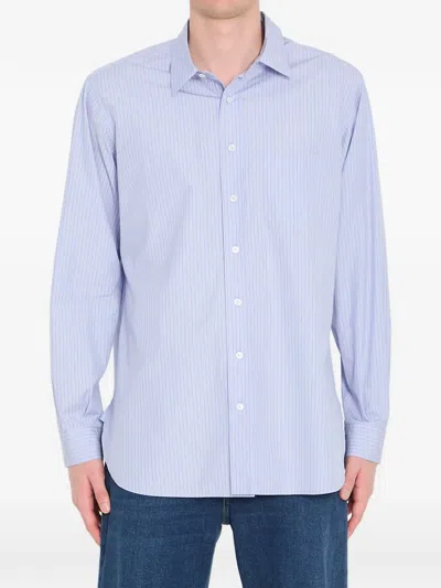 The Row Striped Patch-pocket Shirt In Blue