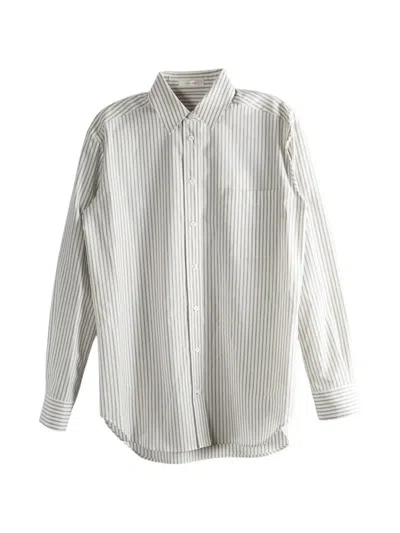 The Row Striped Pocket Shirt In Gray