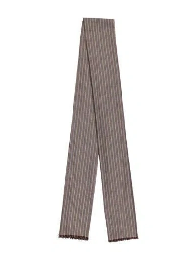 Pre-owned The Row Striped Scarf W/ Tags In Brown/neutrals