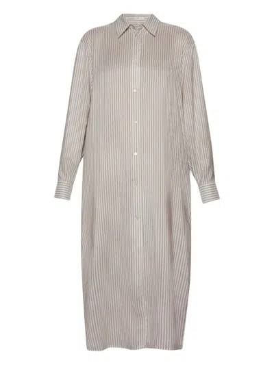 The Row Striped Shirt Dress In Gray