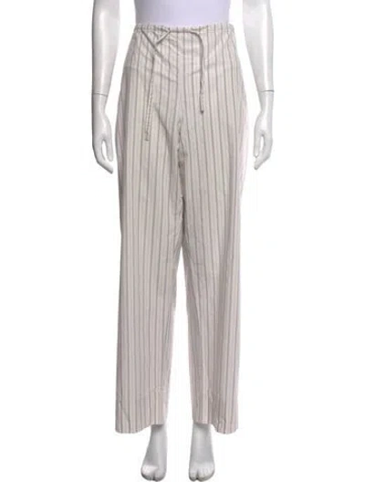 Pre-owned The Row Striped Wide Leg Pants In Gray