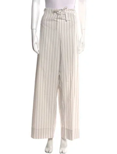 Pre-owned The Row Striped Wide Leg Pants In Neutral