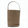 The Row Structured Brown Calf Leather Tote In White