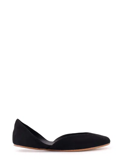 The Row Suede Ballerinas In Black