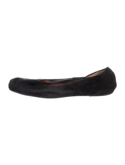 Pre-owned The Row Suede Ballet Flats In Black