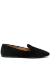 The Row Tippi Black Suede Loafers In Black