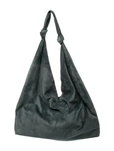 Pre-owned The Row Suede Bindle Double Knot In Blue