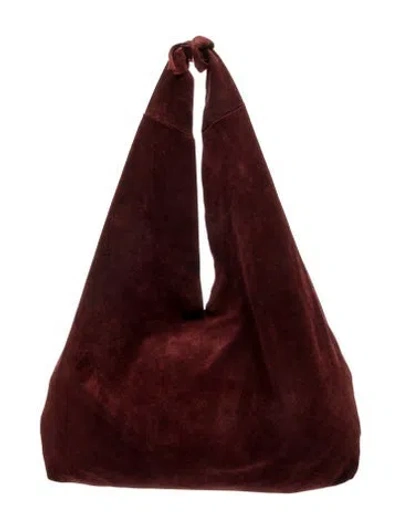 Pre-owned The Row Suede Bindle Knot In Red