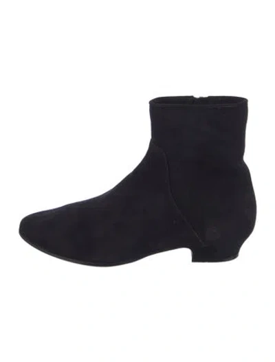 Pre-owned The Row Suede Boots In Black