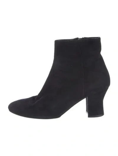 Pre-owned The Row Suede Boots In Black
