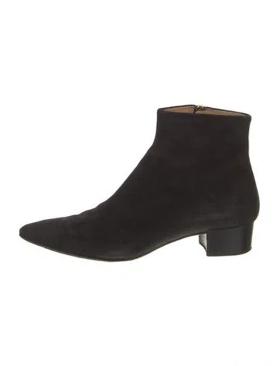 Pre-owned The Row Suede Boots In Black