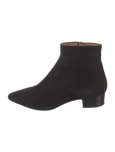 Pre-owned The Row Suede Boots In Black