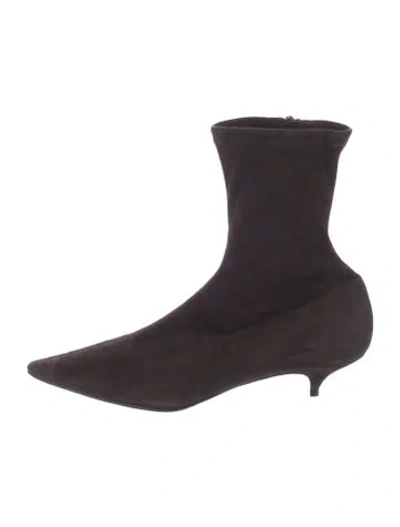 Pre-owned The Row Suede Boots In Brown